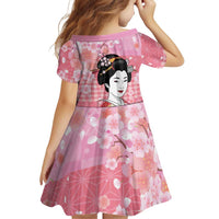 Japanese Geisha Cherry Blossom Family Matching Off Shoulder Maxi Dress and Hawaiian Shirt Pink Palaka Hawaii Pattern Fusion Design LT19 - Polynesian Pride