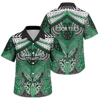 Aotearoa Iwi Ngai Tahu Personalised Family Matching Off Shoulder Maxi Dress and Hawaiian Shirt Maori Kowhaiwhai Pattern