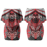 Aotearoa Iwi Te Arawa Personalised Couples Matching Off Shoulder Short Dress and Long Sleeve Button Shirt Maori Kowhaiwhai Pattern