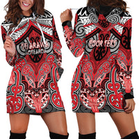 Aotearoa Iwi Te Arawa Personalised Hoodie Dress Maori Kowhaiwhai Pattern
