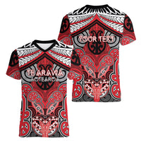 Aotearoa Iwi Te Arawa Personalised Women V-Neck T-Shirt Maori Kowhaiwhai Pattern