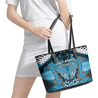 Aotearoa Iwi Ngati Porou Leather Tote Bag Maori Kowhaiwhai Pattern