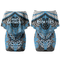 Aotearoa Iwi Ngati Kahungunu Personalised Family Matching Off Shoulder Short Dress and Hawaiian Shirt Maori Kowhaiwhai Pattern