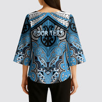 Aotearoa Iwi Ngati Kahungunu Personalised Kimono Sleeve Blouse Maori Kowhaiwhai Pattern