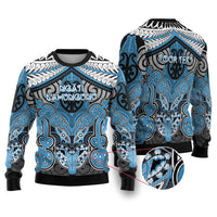 Aotearoa Iwi Ngati Kahungunu Personalised Ugly Christmas Sweater Maori Kowhaiwhai Pattern