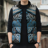 Aotearoa Iwi Ngati Kahungunu Personalised Sleeveless Puffer Jacket Maori Kowhaiwhai Pattern