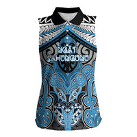 Aotearoa Iwi Ngati Kahungunu Personalised Women Sleeveless Polo Shirt Maori Kowhaiwhai Pattern