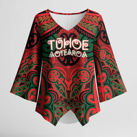 Aotearoa Iwi Tuhoe Personalised Kimono Sleeve Blouse Maori Kowhaiwhai Pattern