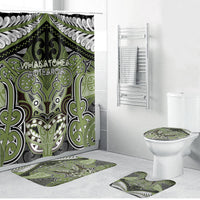 Aotearoa Iwi Whakatohea Bathroom Set Maori Kowhaiwhai Pattern LT19 Bathroom Set (4 pcs) Olive Green - Polynesian Pride