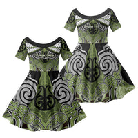 Aotearoa Iwi Whakatohea Personalised Family Matching Puletasi and Hawaiian Shirt Maori Kowhaiwhai Pattern