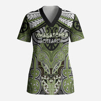 Aotearoa Iwi Whakatohea Personalised Scrub Top Maori Kowhaiwhai Pattern