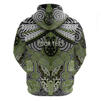 Aotearoa Iwi Whakatohea Personalised Zip Hoodie Maori Kowhaiwhai Pattern