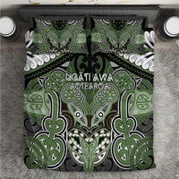 Aotearoa Iwi Ngati Awa Bedding Set Maori Kowhaiwhai Pattern LT19 Green - Polynesian Pride