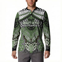 Aotearoa Iwi Ngati Awa Personalised Button Sweatshirt Maori Kowhaiwhai Pattern LT19 - Polynesian Pride