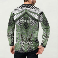 Aotearoa Iwi Ngati Awa Personalised Button Sweatshirt Maori Kowhaiwhai Pattern LT19 - Polynesian Pride