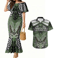 Aotearoa Iwi Ngati Awa Personalised Couples Matching Mermaid Dress and Hawaiian Shirt Maori Kowhaiwhai Pattern