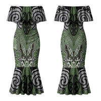 Aotearoa Iwi Ngati Awa Personalised Couples Matching Mermaid Dress and Hawaiian Shirt Maori Kowhaiwhai Pattern