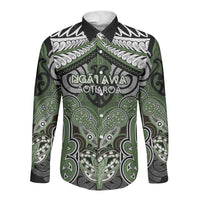Aotearoa Iwi Ngati Awa Personalised Long Sleeve Button Shirt Maori Kowhaiwhai Pattern