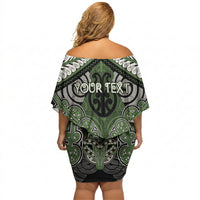 Aotearoa Iwi Ngati Awa Personalised Off Shoulder Short Dress Maori Kowhaiwhai Pattern
