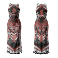 Aotearoa Iwi Rongowhakaata Personalised Couples Matching Tank Maxi Dress and Hawaiian Shirt Maori Kowhaiwhai Pattern
