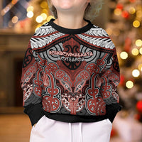 Aotearoa Iwi Rongowhakaata Personalised Kid Ugly Christmas Sweater Maori Kowhaiwhai Pattern