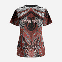Aotearoa Iwi Rongowhakaata Personalised Scrub Top Maori Kowhaiwhai Pattern