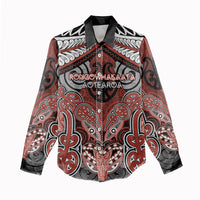Aotearoa Iwi Rongowhakaata Personalised Women Casual Shirt Maori Kowhaiwhai Pattern