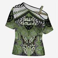 Aotearoa Iwi Ngati Raukawa Personalised Cross Shoulder Shirt Maori Kowhaiwhai Pattern