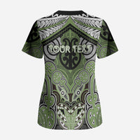 Aotearoa Iwi Ngati Raukawa Personalised Scrub Top Maori Kowhaiwhai Pattern