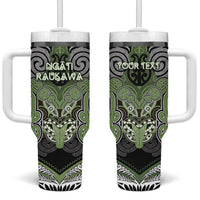 Aotearoa Iwi Ngati Raukawa Personalised Tumbler With Handle Maori Kowhaiwhai Pattern