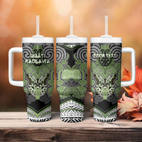 Aotearoa Iwi Ngati Raukawa Personalised Tumbler With Handle Maori Kowhaiwhai Pattern