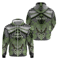 Aotearoa Iwi Ngati Raukawa Personalised Zip Hoodie Maori Kowhaiwhai Pattern