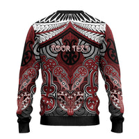 Aotearoa Iwi Ngati Toa Personalised Ugly Christmas Sweater Maori Kowhaiwhai Pattern