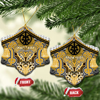Aotearoa Iwi Ngati Tama Personalised Ceramic Ornament Maori Kowhaiwhai Pattern