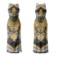 Aotearoa Iwi Ngati Tama Personalised Couples Matching Tank Maxi Dress and Hawaiian Shirt Maori Kowhaiwhai Pattern