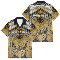 Aotearoa Iwi Ngati Tama Personalised Family Matching Off Shoulder Short Dress and Hawaiian Shirt Maori Kowhaiwhai Pattern