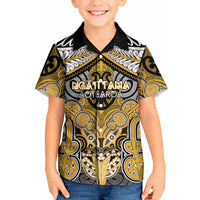 Aotearoa Iwi Ngati Tama Personalised Kid Hawaiian Shirt Maori Kowhaiwhai Pattern