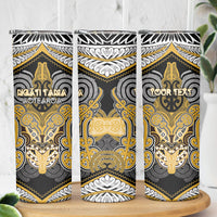 Aotearoa Iwi Ngati Tama Personalised Skinny Tumbler Maori Kowhaiwhai Pattern