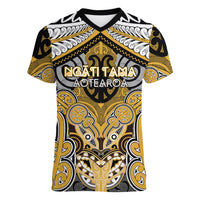 Aotearoa Iwi Ngati Tama Personalised Women V-Neck T-Shirt Maori Kowhaiwhai Pattern