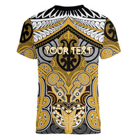 Aotearoa Iwi Ngati Tama Personalised Women V-Neck T-Shirt Maori Kowhaiwhai Pattern