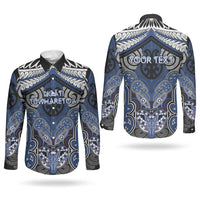 Aotearoa Iwi Ngati Tuwharetoa Personalised Couples Matching Mermaid Dress and Long Sleeve Button Shirt Maori Kowhaiwhai Pattern