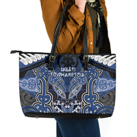 Aotearoa Iwi Ngati Tuwharetoa Leather Tote Bag Maori Kowhaiwhai Pattern
