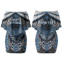 Aotearoa Iwi Ngati Mutunga Personalised Couples Matching Off Shoulder Short Dress and Hawaiian Shirt Maori Kowhaiwhai Pattern