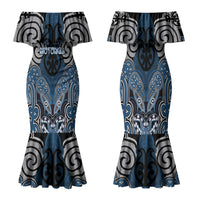 Aotearoa Iwi Ngati Mutunga Personalised Family Matching Mermaid Dress and Hawaiian Shirt Maori Kowhaiwhai Pattern