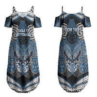 Aotearoa Iwi Ngati Mutunga Personalised Family Matching Summer Maxi Dress and Hawaiian Shirt Maori Kowhaiwhai Pattern