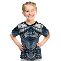 Aotearoa Iwi Ngati Mutunga Personalised Kid T Shirt Maori Kowhaiwhai Pattern