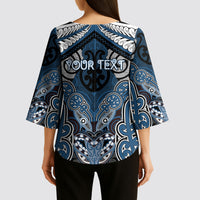 Aotearoa Iwi Ngati Mutunga Personalised Kimono Sleeve Blouse Maori Kowhaiwhai Pattern