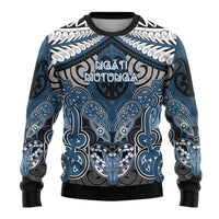 Aotearoa Iwi Ngati Mutunga Personalised Ugly Christmas Sweater Maori Kowhaiwhai Pattern