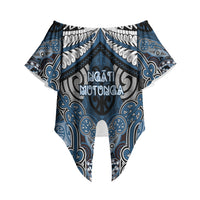 Aotearoa Iwi Ngati Mutunga Personalised Off Shoulder Wrap Waist Top Maori Kowhaiwhai Pattern