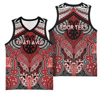 Aotearoa Iwi Te Ati Awa Personalised Basketball Jersey Maori Kowhaiwhai Pattern